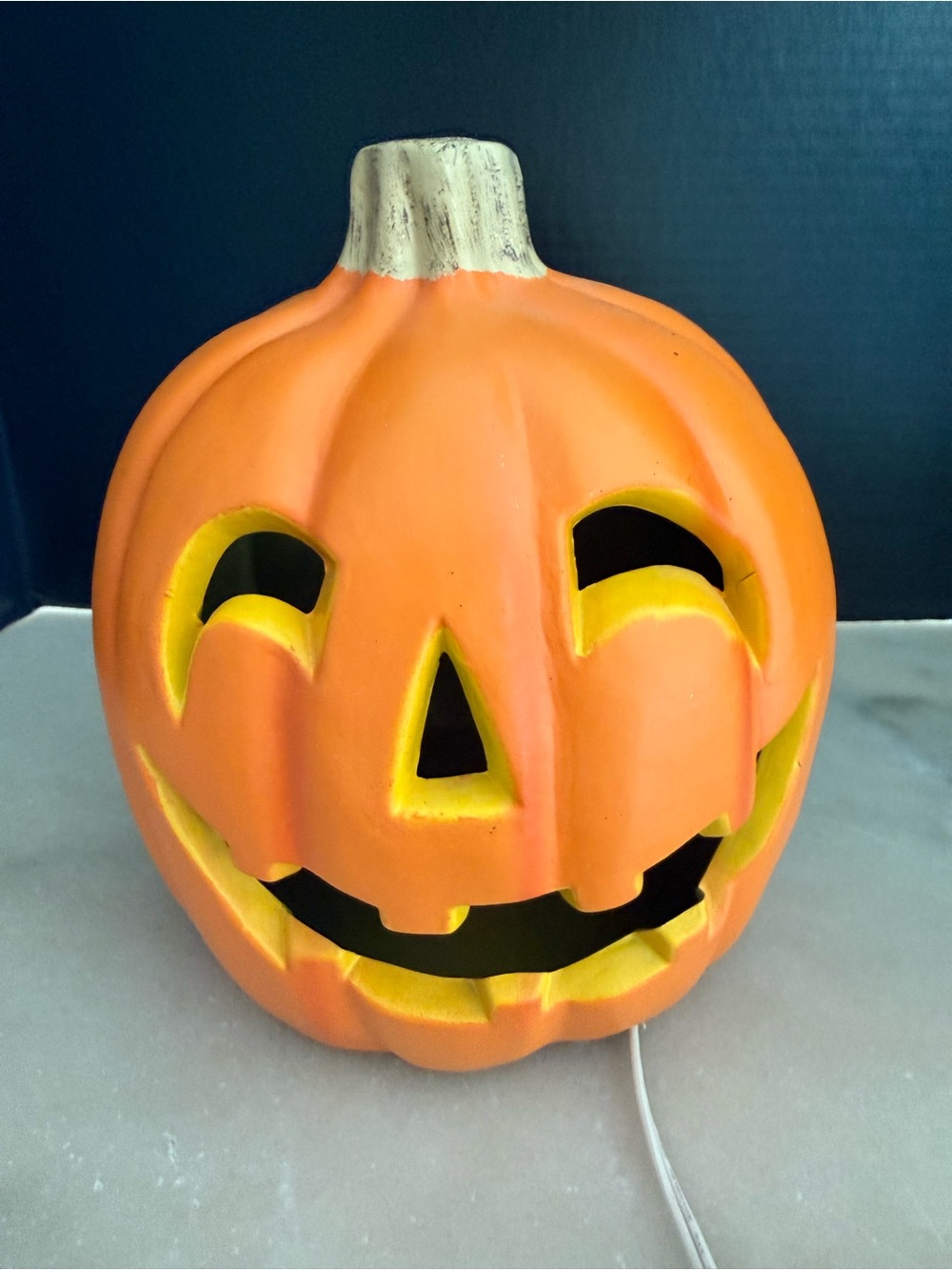 Vintage Unmarked Paper Magic Group Foam Lighted Halloween Jack-O-Lantern Pumpkin